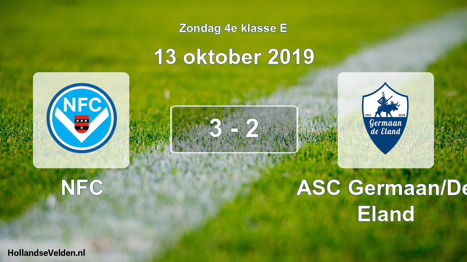 Total number of matches played: NFC - ASC Germaan/De Eland 3 - 2 (13 October 2019)