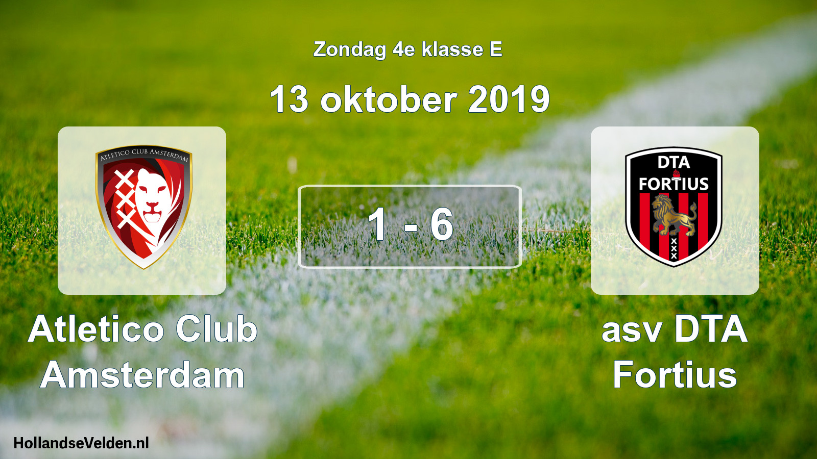 Total number of matches played: Atletico Club Amsterdam - asv DTA Fortius 1 - 6 (13 October 2019)