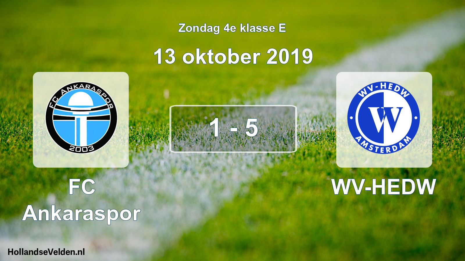 Total number of matches played: FC Ankaraspor - WV-HEDW 1 - 5 (13 October 2019)