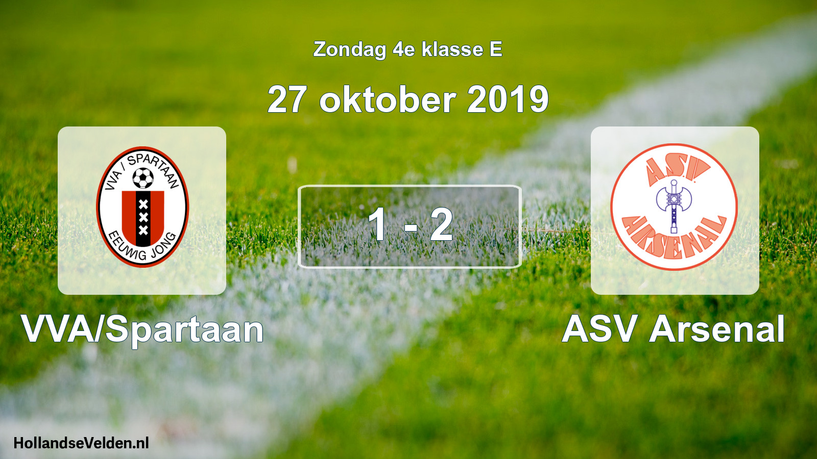 Total number of matches played: VVA/Spartaan - ASV Arsenal 1 - 2 (27 October 2019)