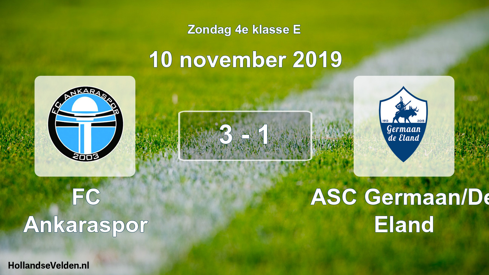 Total number of matches played: FC Ankaraspor - ASC Germaan/De Eland 3 - 1 (10 November 2019)