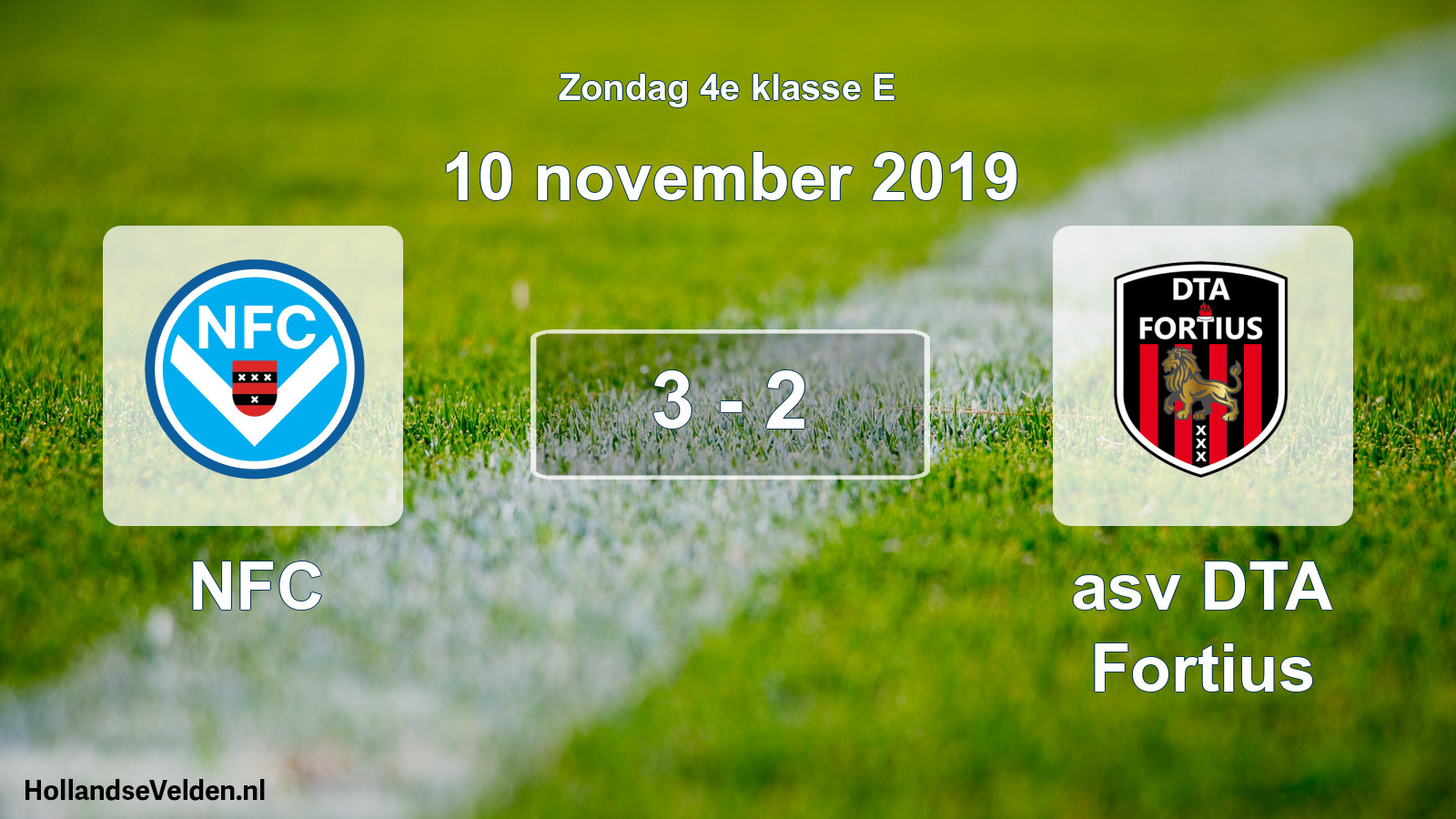Total number of matches played: NFC - asv DTA Fortius 3 - 2 (10 November 2019)