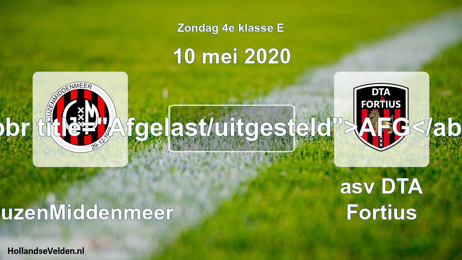 Scheduled Match: GeuzenMiddenmeer - asv DTA Fortius (10 May 2020)