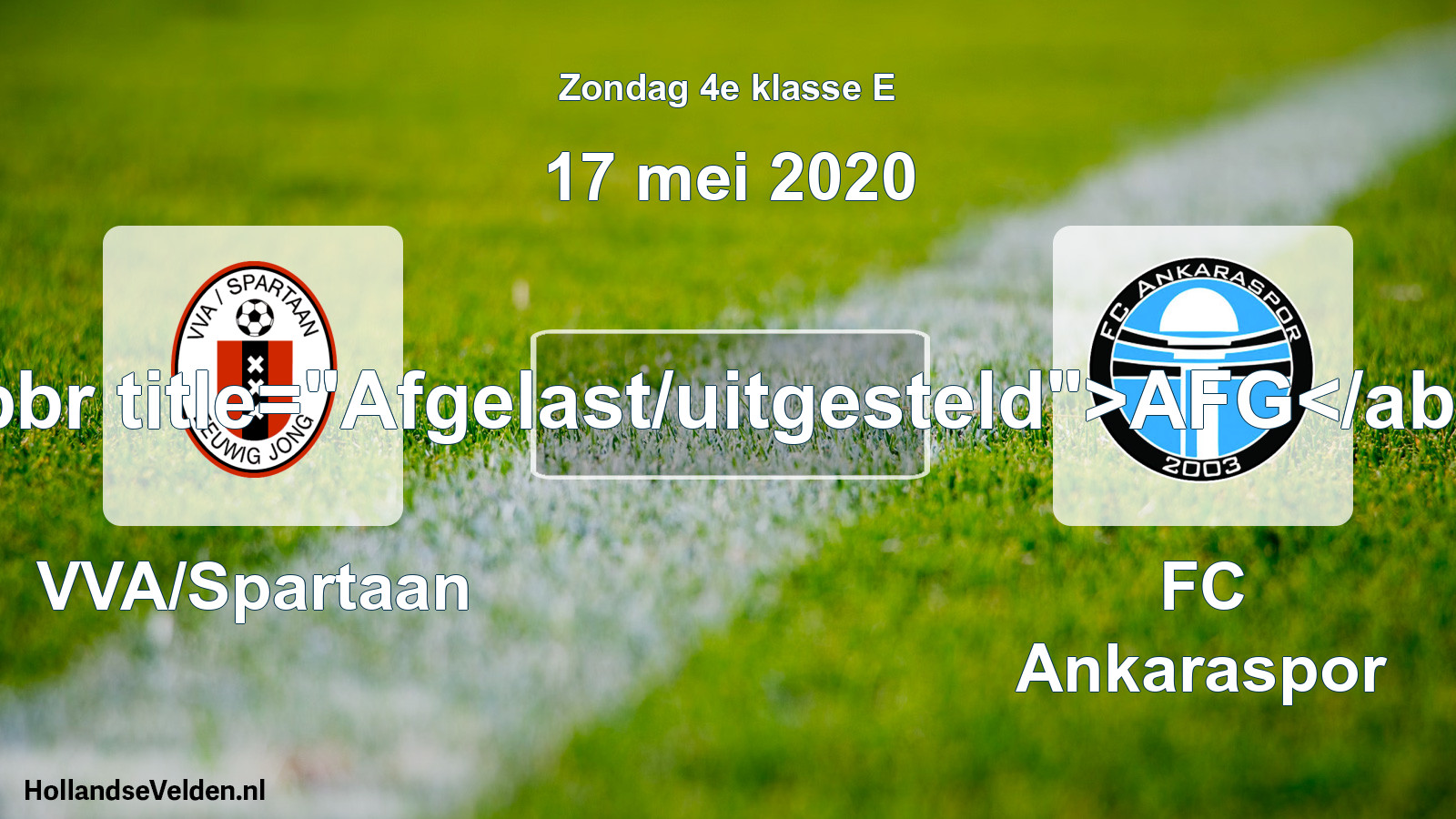Scheduled Match: VVA/Spartaan - FC Ankaraspor (17 May 2020)