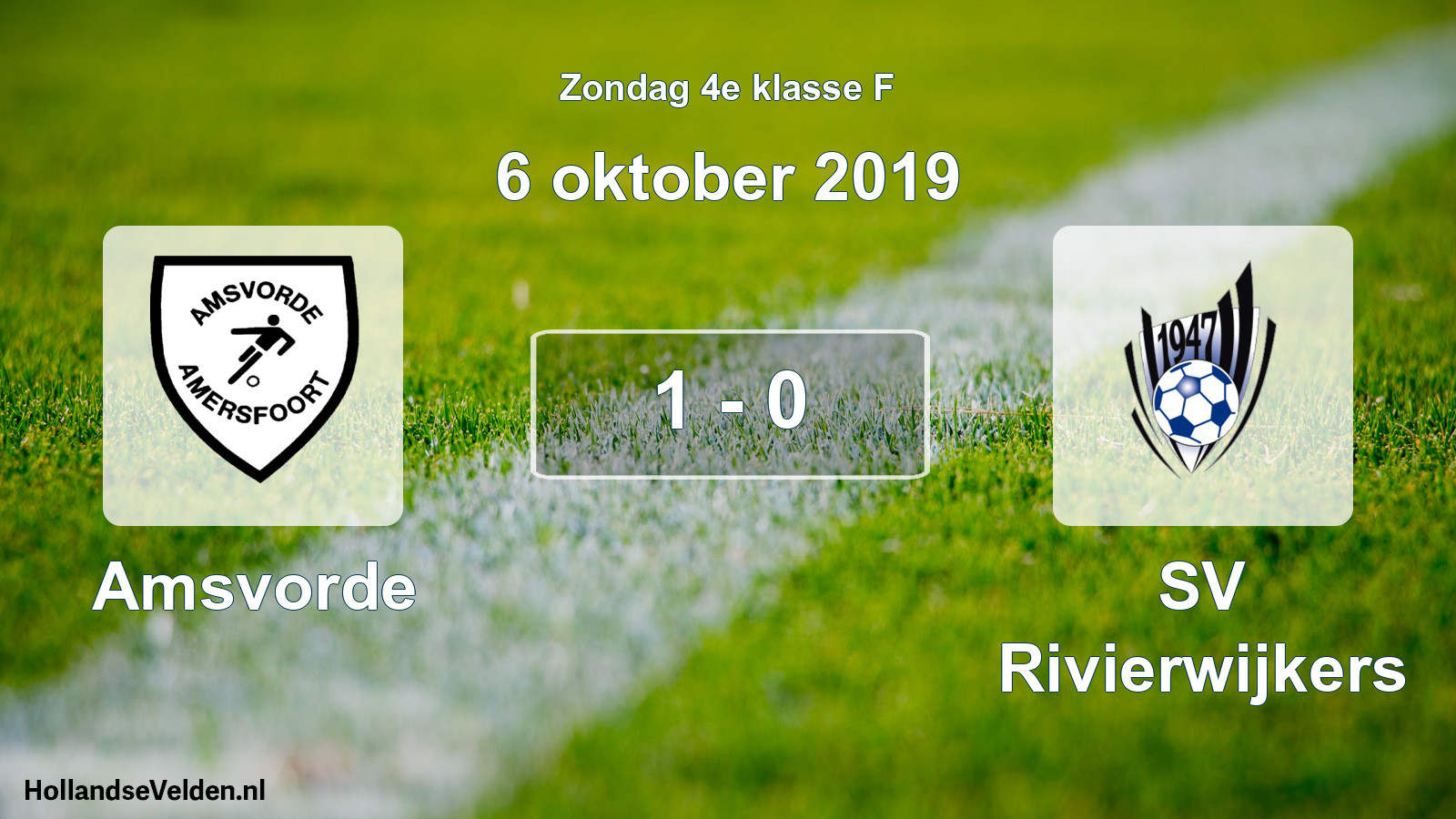 Total number of matches played: Amsvorde - SV Rivierwijkers 1 - 0 (6 October 2019)