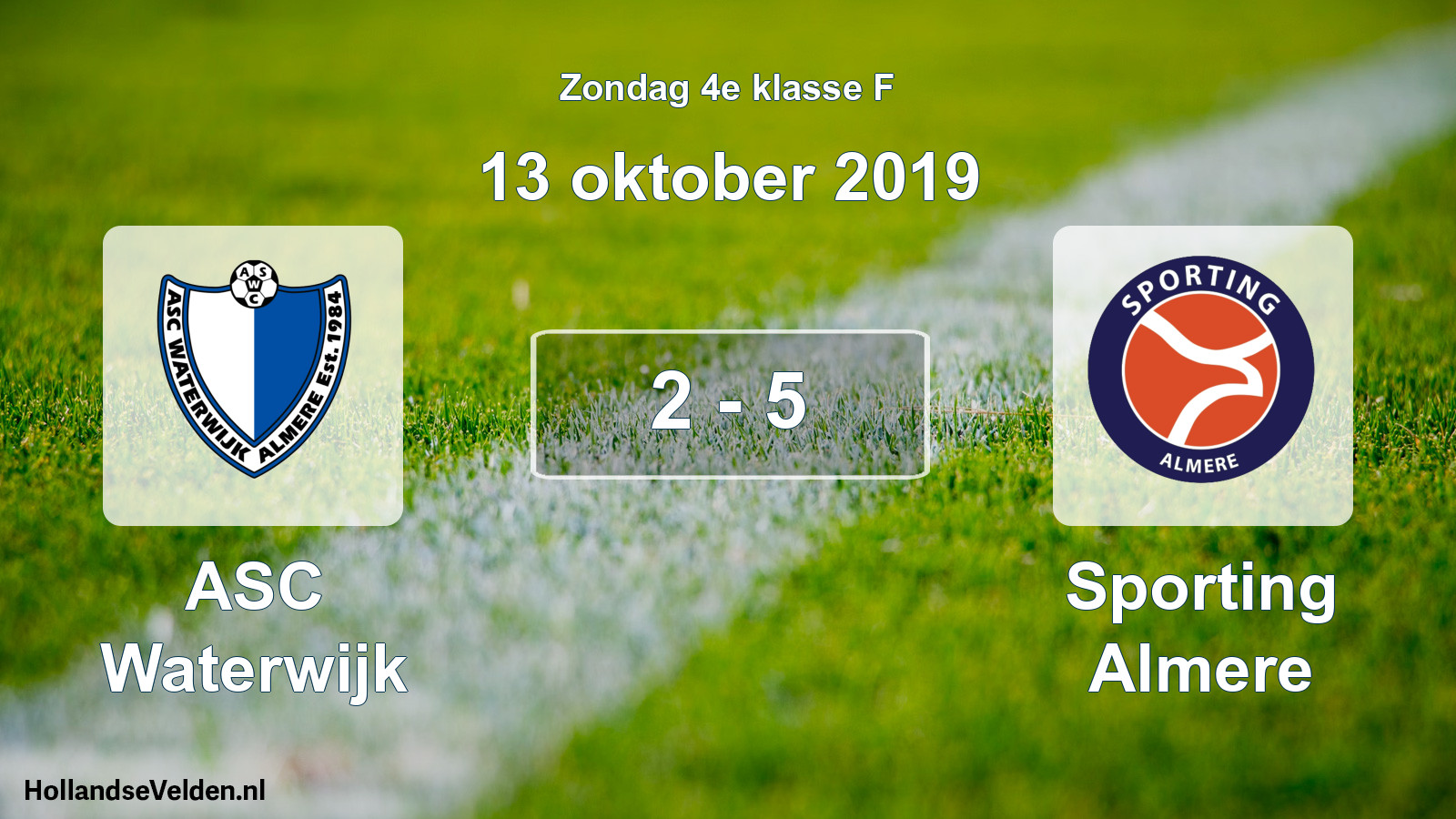 Total number of matches played: ASC Waterwijk - Sporting Almere 2 - 5 (13 October 2019)