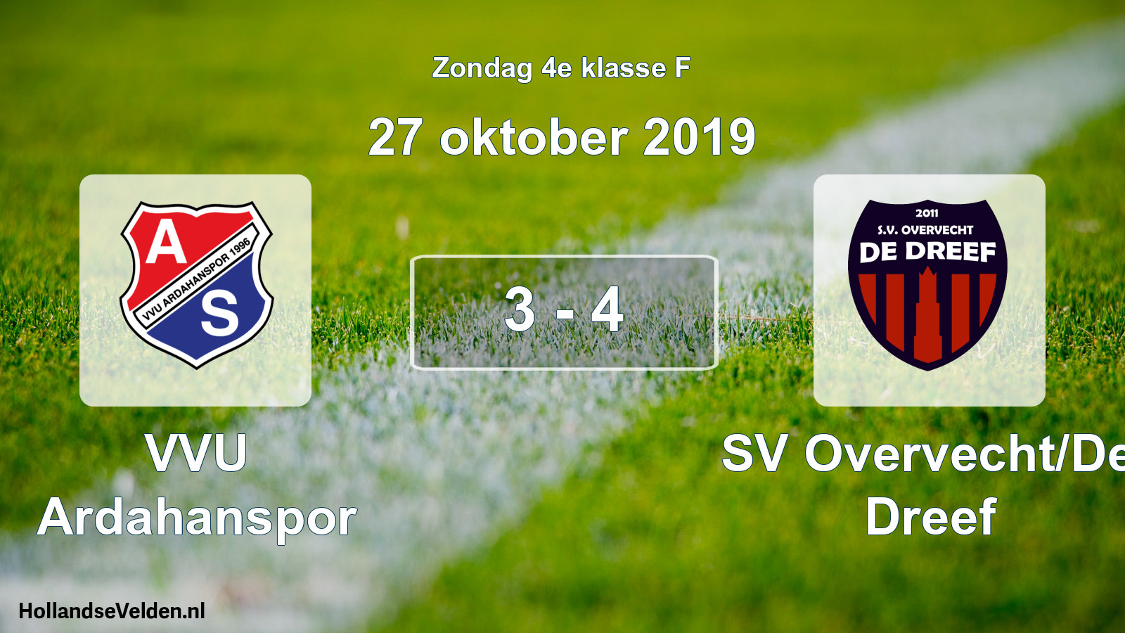 Total number of matches played: VVU Ardahanspor - SV Overvecht/De Dreef 3 - 4 (27 October 2019)