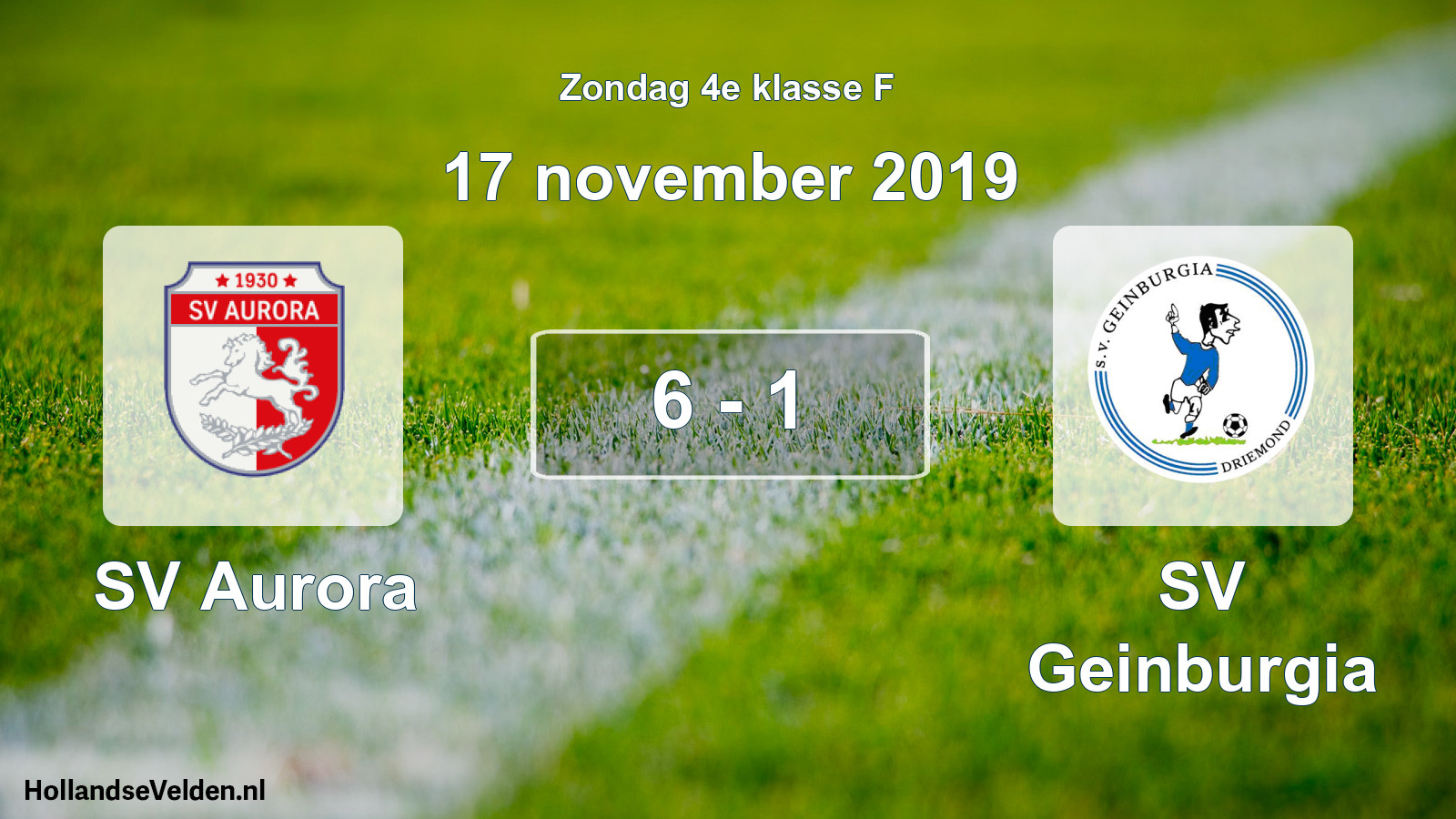Total number of matches played: SV Aurora - SV Geinburgia 6 - 1 (17 November 2019)