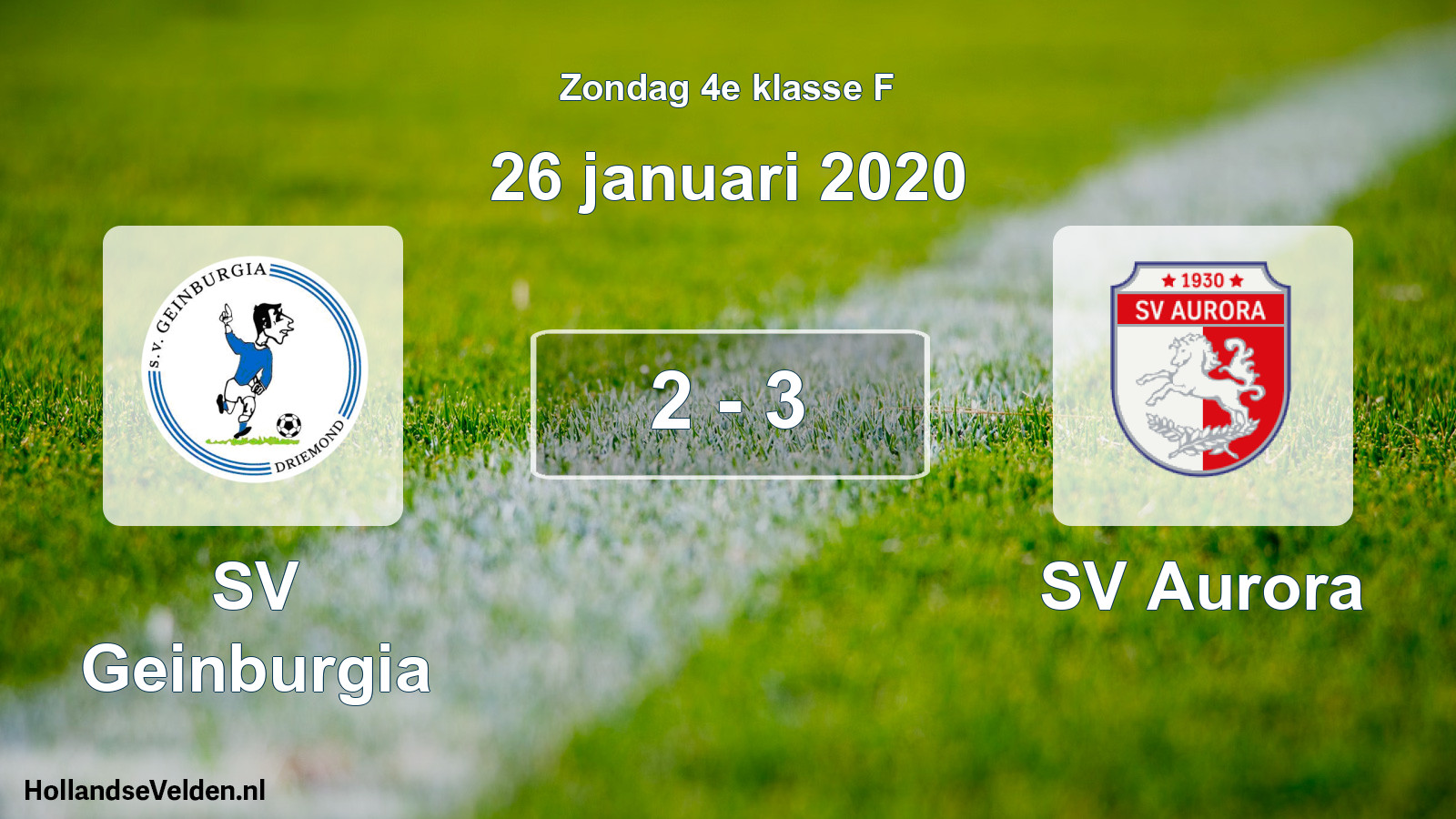 Total number of matches played: SV Geinburgia - SV Aurora 2 - 3 (26 January 2020)