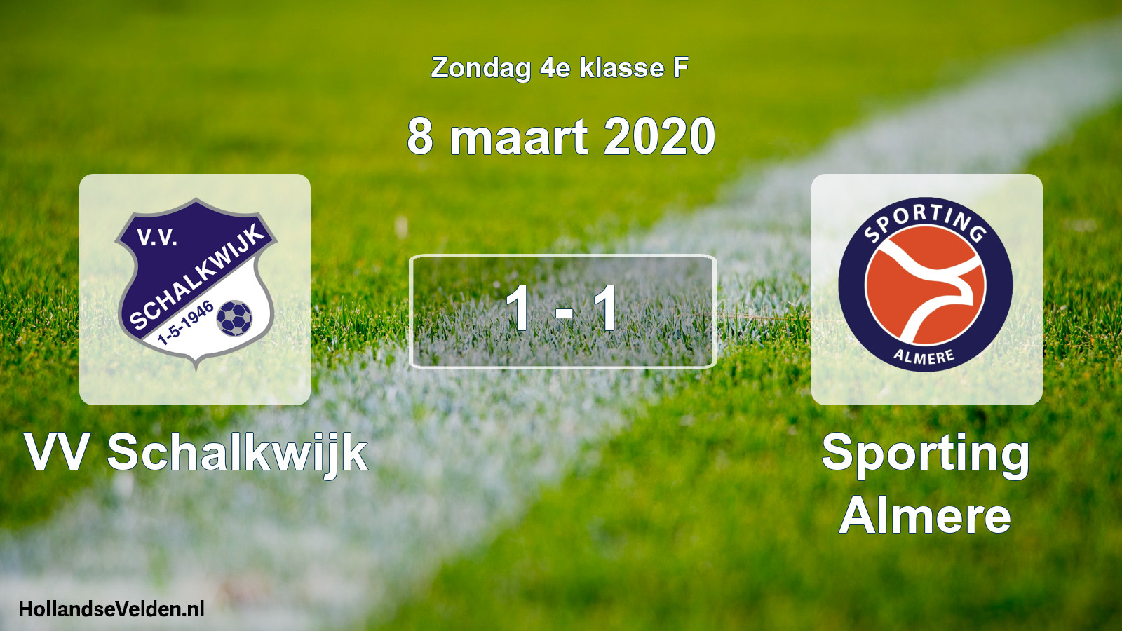 Total number of matches played: VV Schalkwijk - Sporting Almere 1 - 1 (8 March 2020)