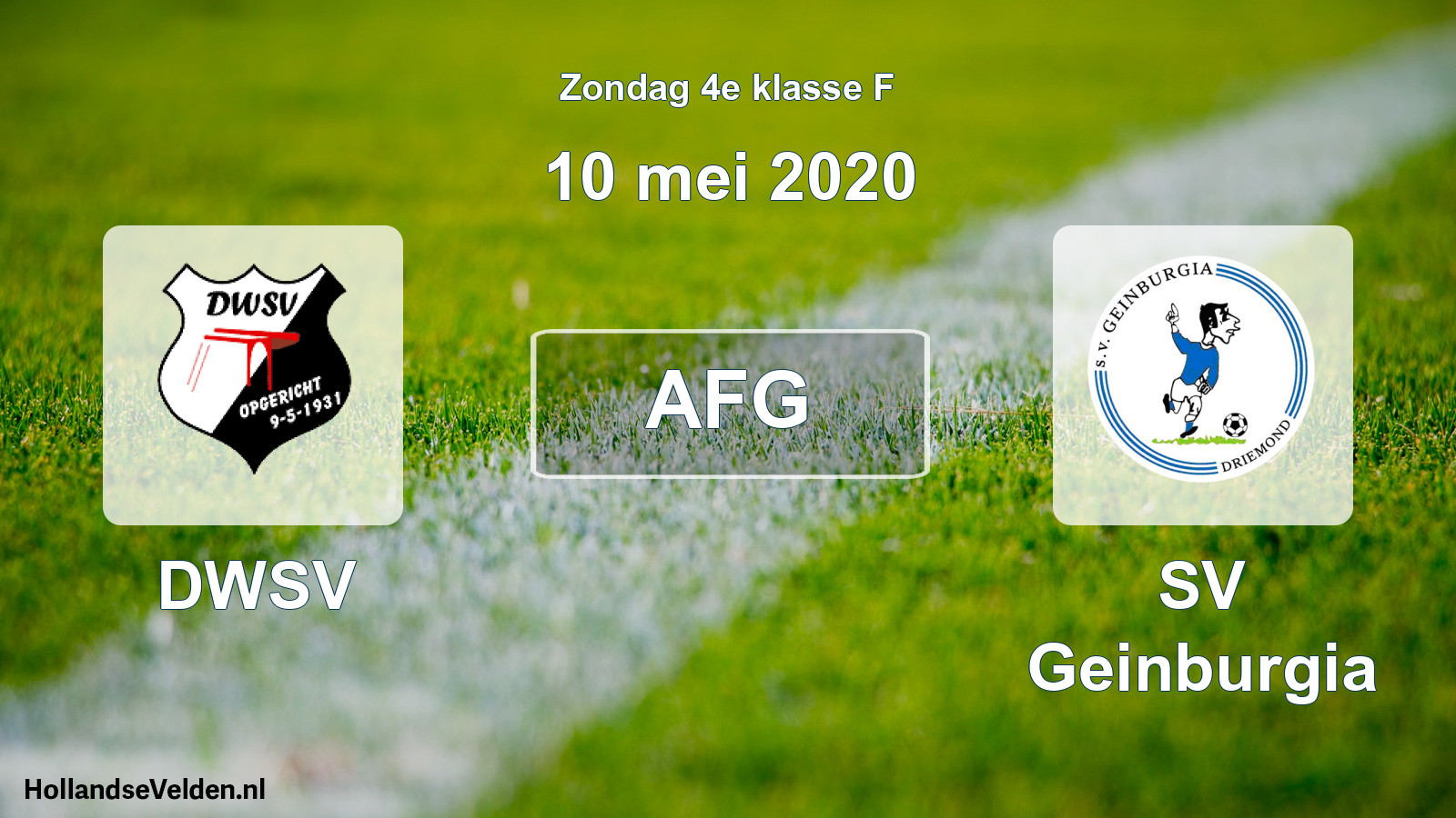 Scheduled Match: DWSV - SV Geinburgia (10 May 2020)