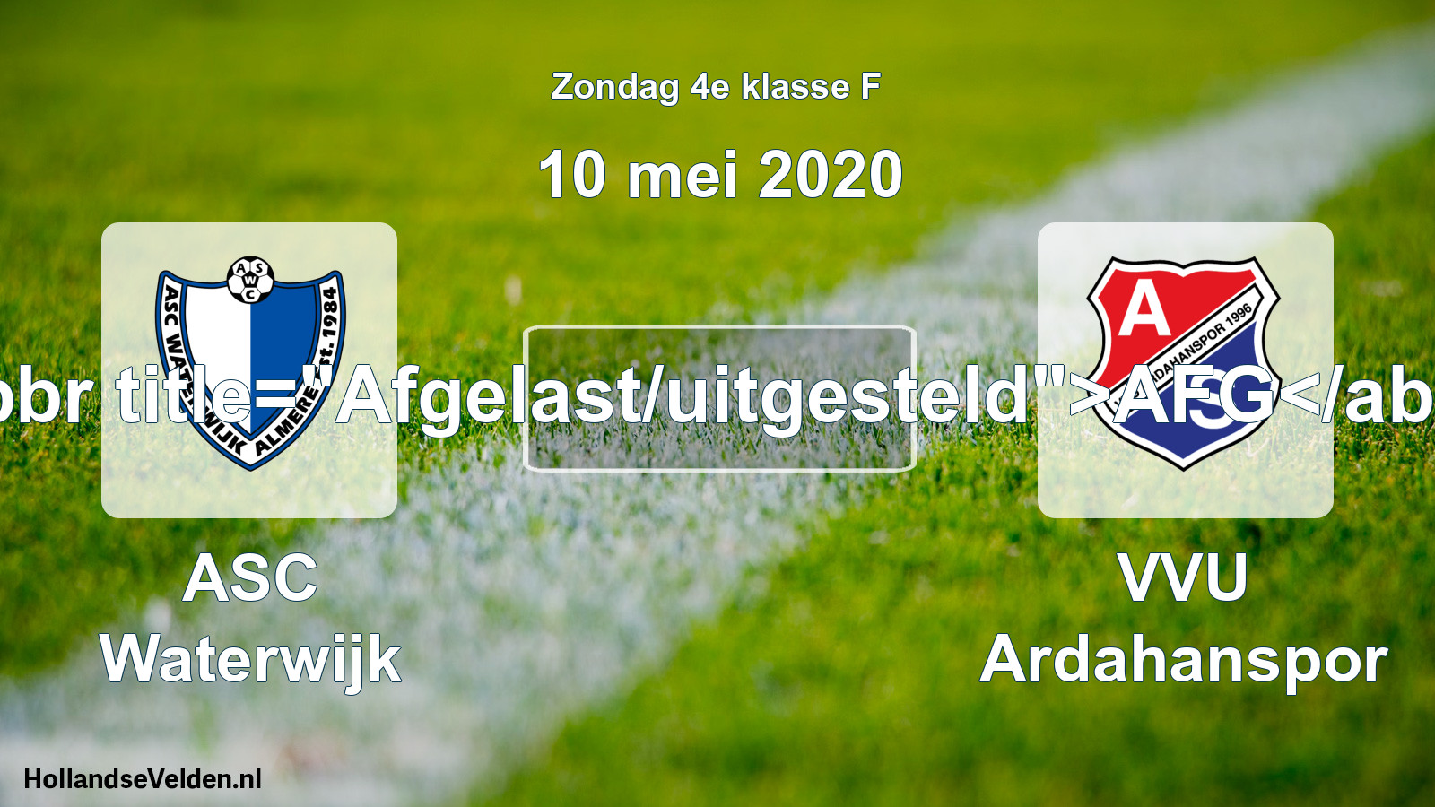 Scheduled Match: ASC Waterwijk - VVU Ardahanspor (10 May 2020)