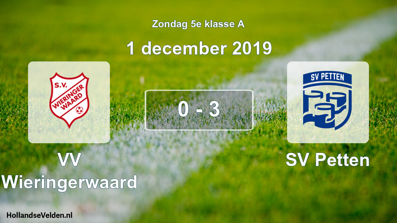 Total number of matches played: VV Wieringerwaard - SV Petten 0 - 3 (1 December 2019)