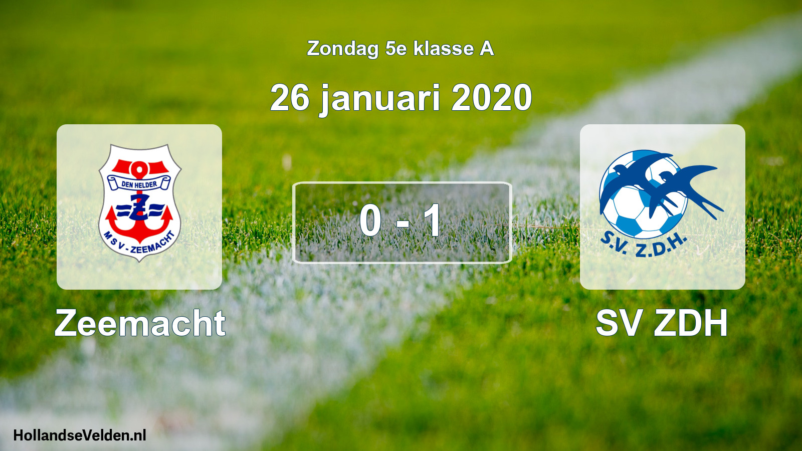 Total number of matches played: Zeemacht - SV ZDH 0 - 1 (26 January 2020)