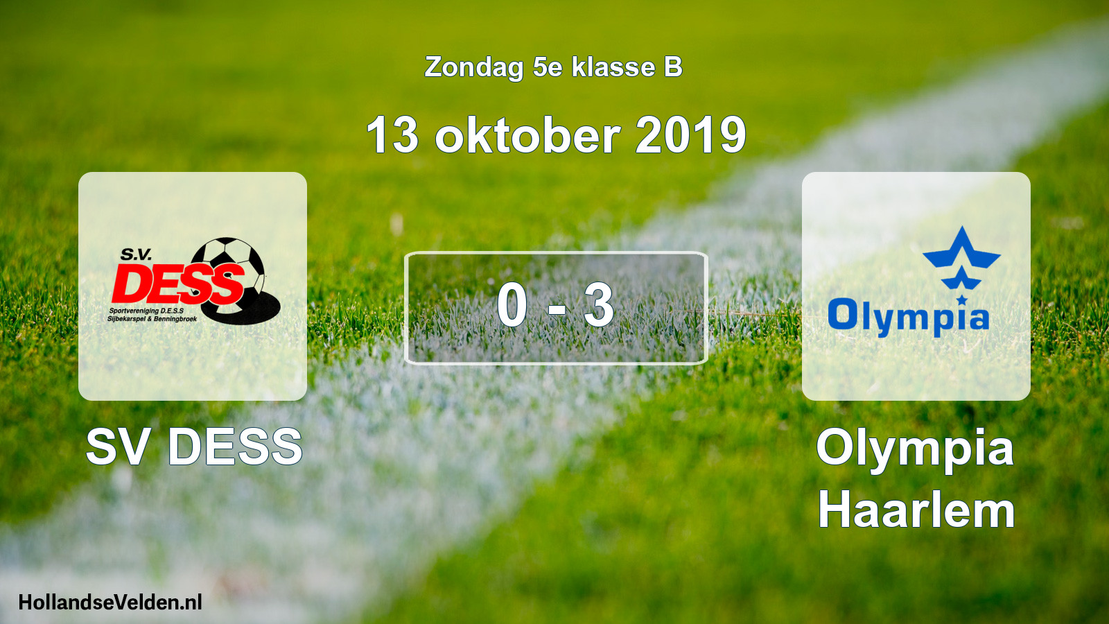 Total number of matches played: SV DESS - Olympia Haarlem 0 - 3 (13 October 2019)
