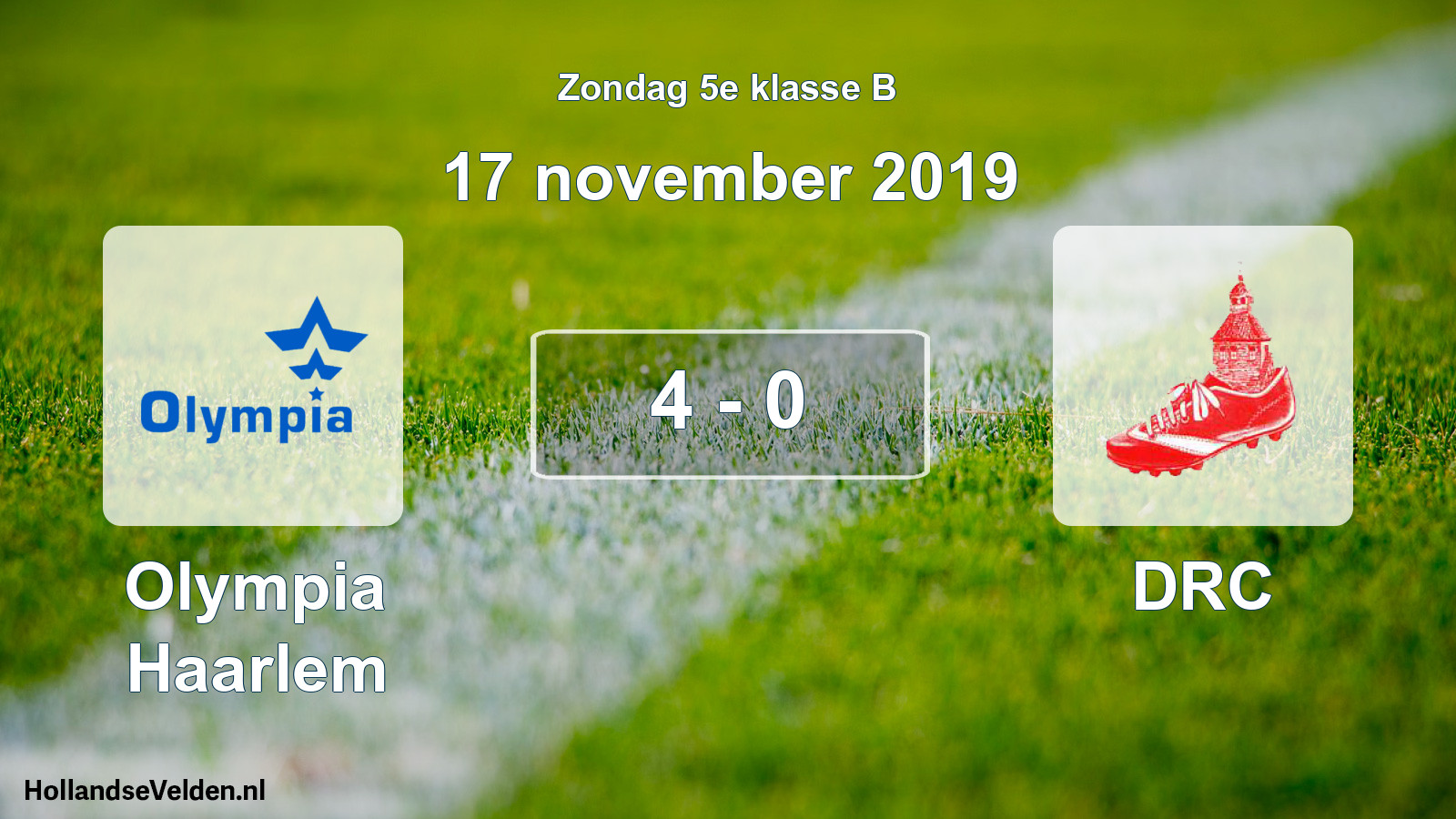 Total number of matches played: Olympia Haarlem - DRC 4 - 0 (17 November 2019)