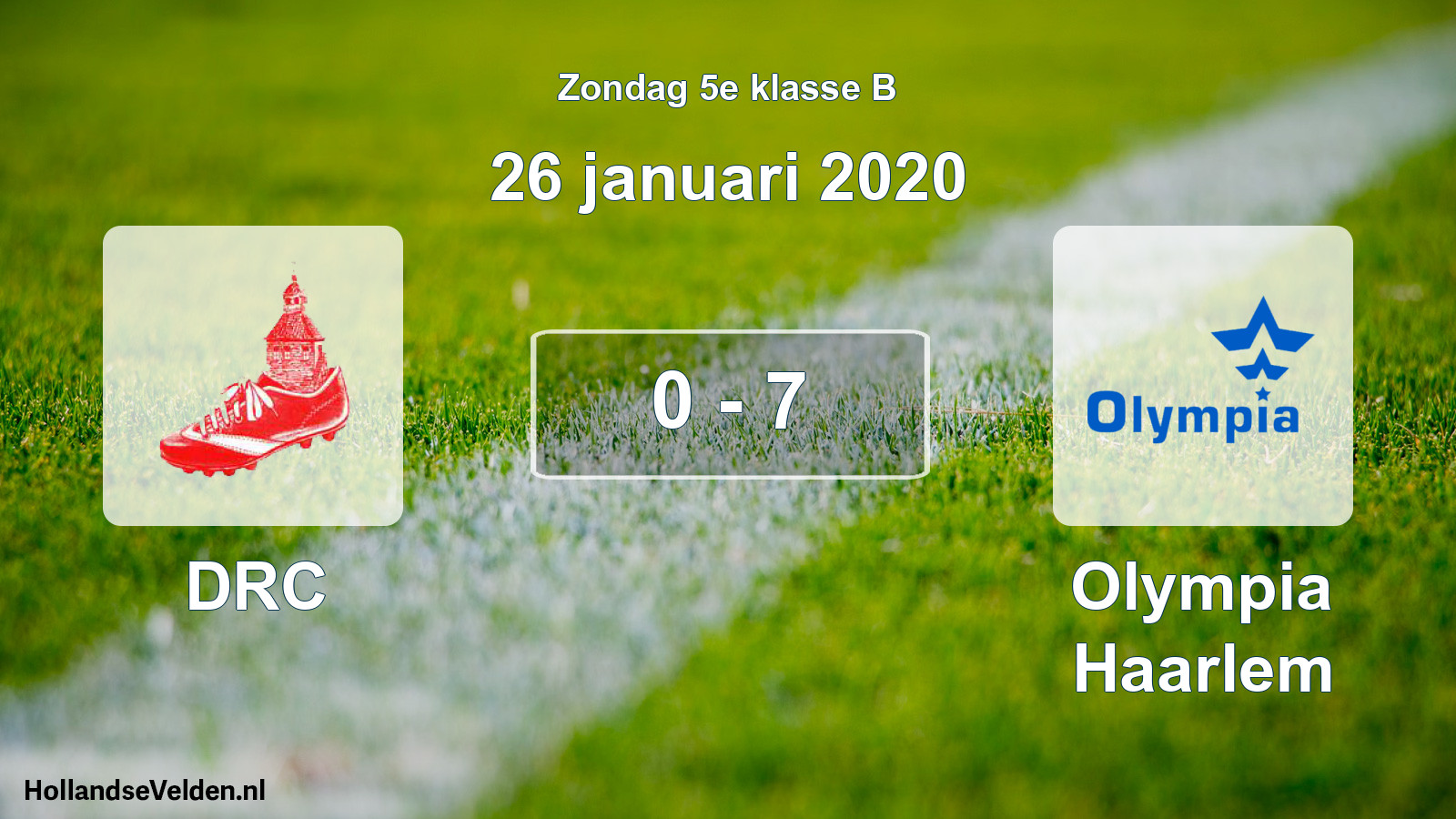Total number of matches played: DRC - Olympia Haarlem 0 - 7 (26 January 2020)
