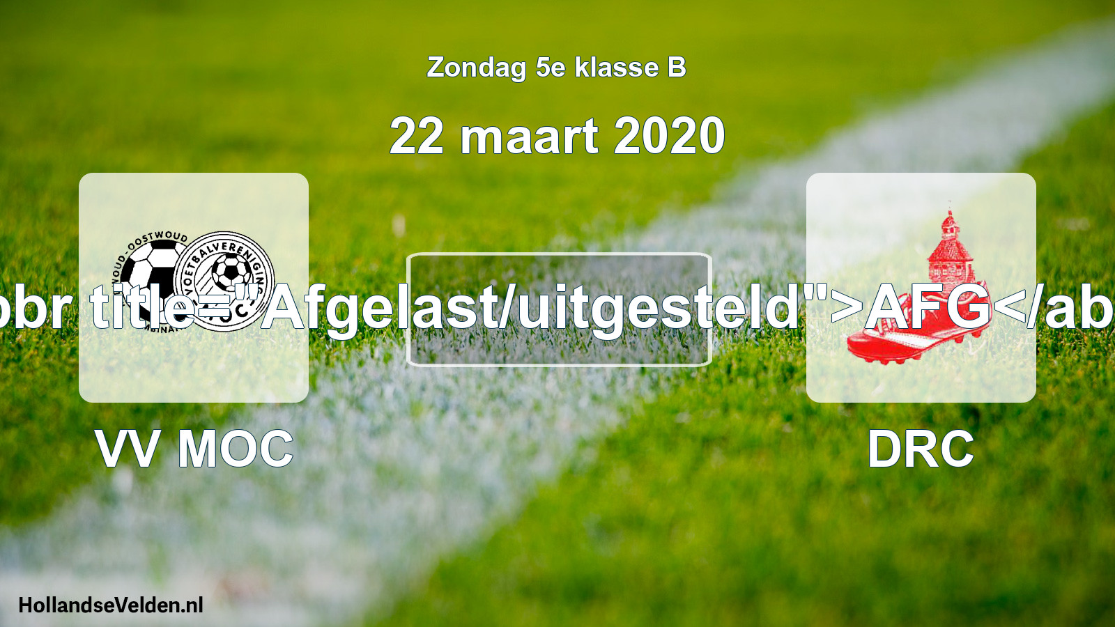 Scheduled Match: VV MOC - DRC (22 March 2020)