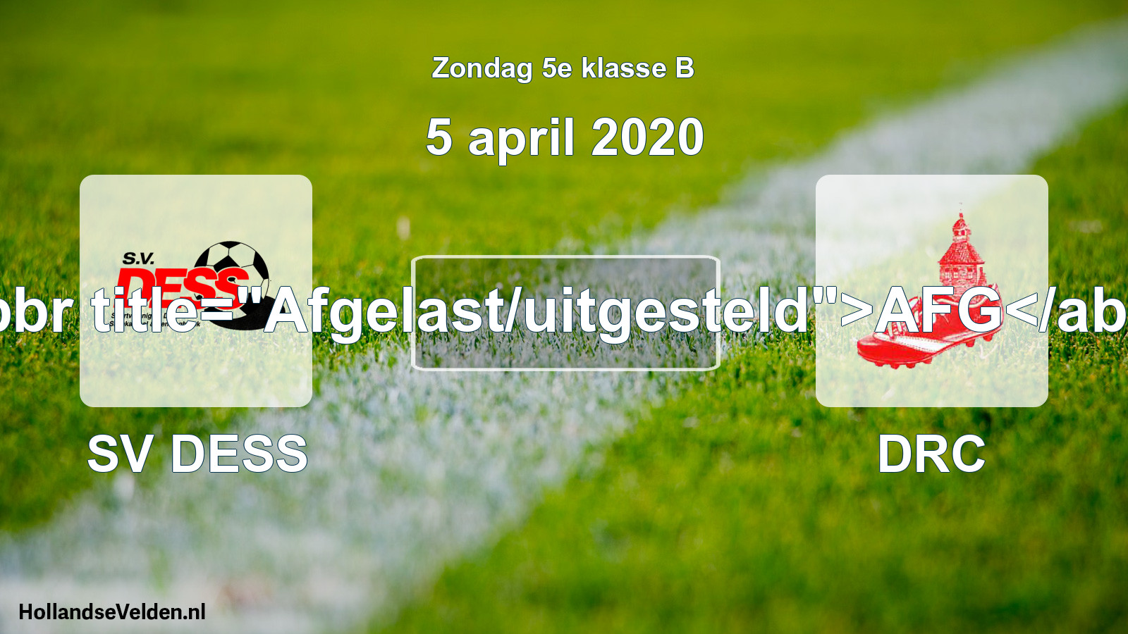 Scheduled Match: SV DESS - DRC (5 April 2020)