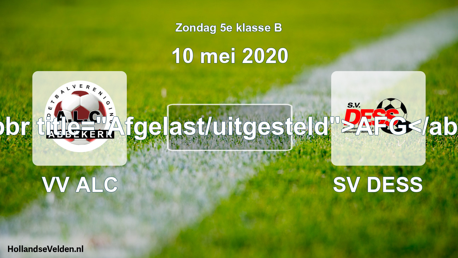 Scheduled Match: VV ALC - SV DESS (10 May 2020)