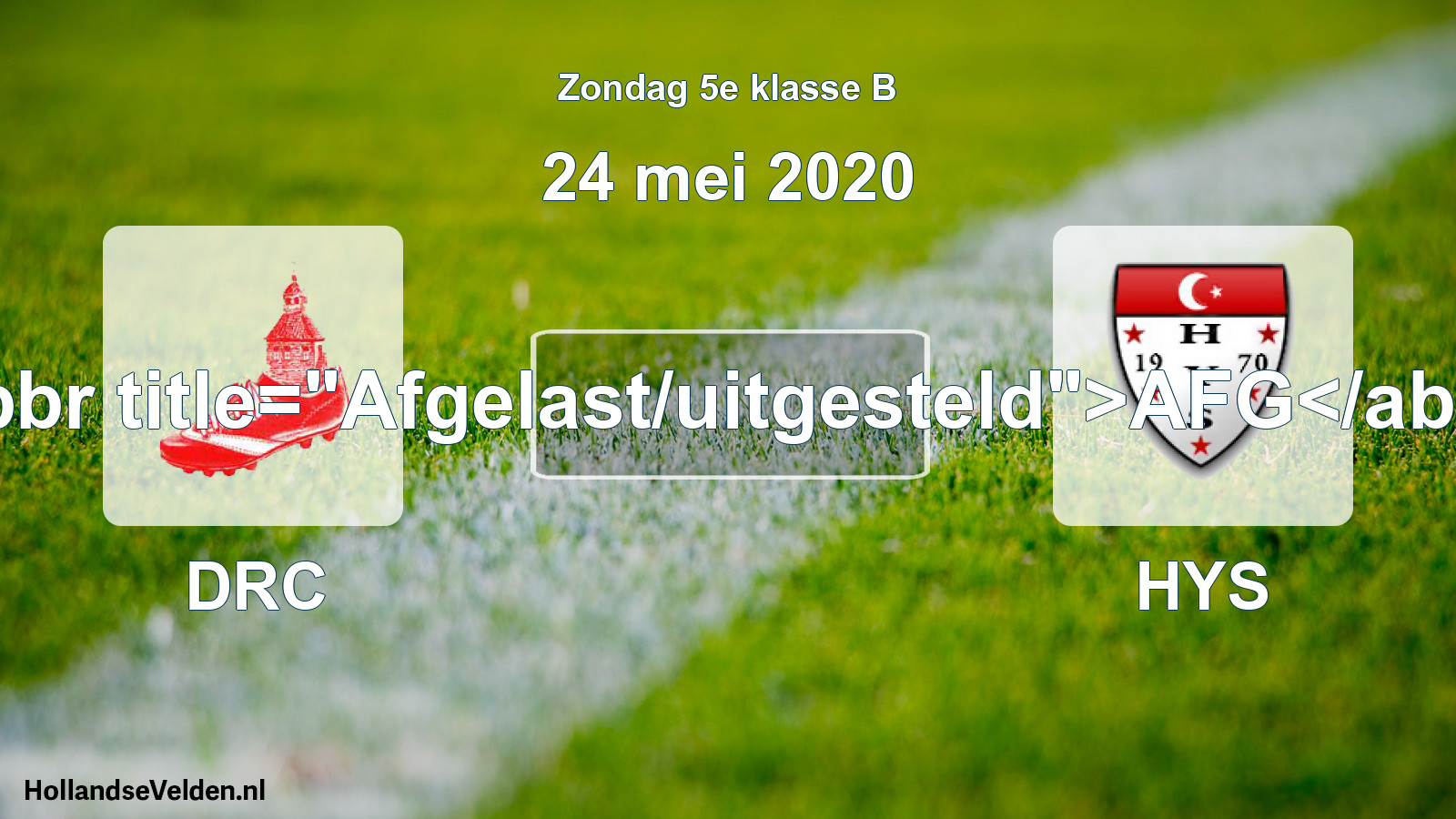 Scheduled Match: DRC - HYS (24 May 2020)