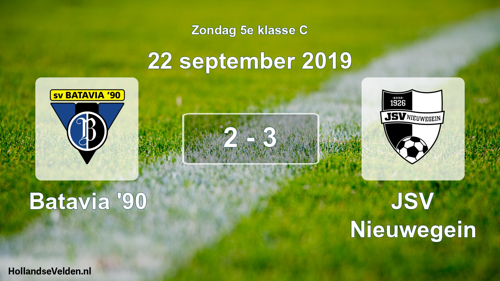 Total number of matches played: Batavia '90 - JSV Nieuwegein 2 - 3 (22 September 2019)