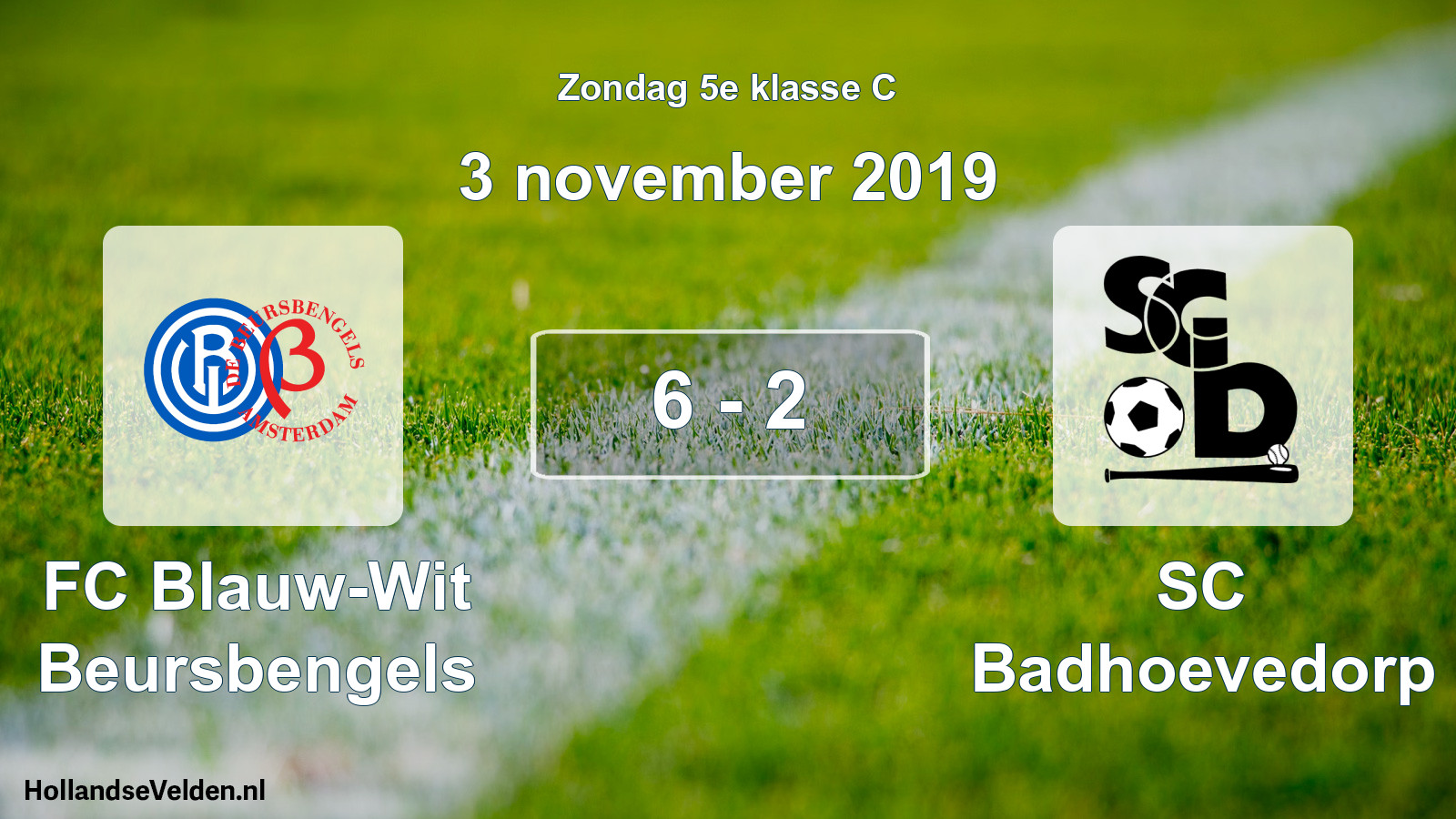 Total number of matches played: FC Blauw-Wit Beursbengels - SC Badhoevedorp 6 - 2 (3 November 2019)