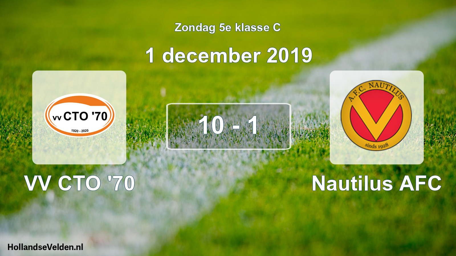 Total number of matches played: VV CTO '70 - Nautilus AFC 10 - 1 (1 December 2019)