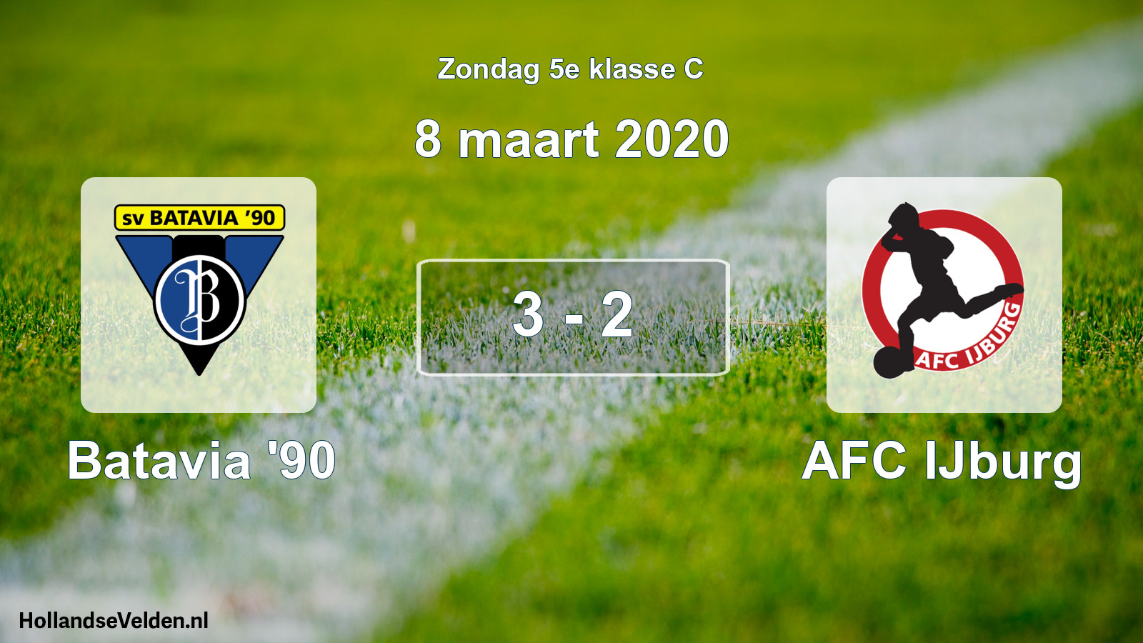 Total number of matches played: Batavia '90 - AFC IJburg 3 - 2 (8 March 2020)