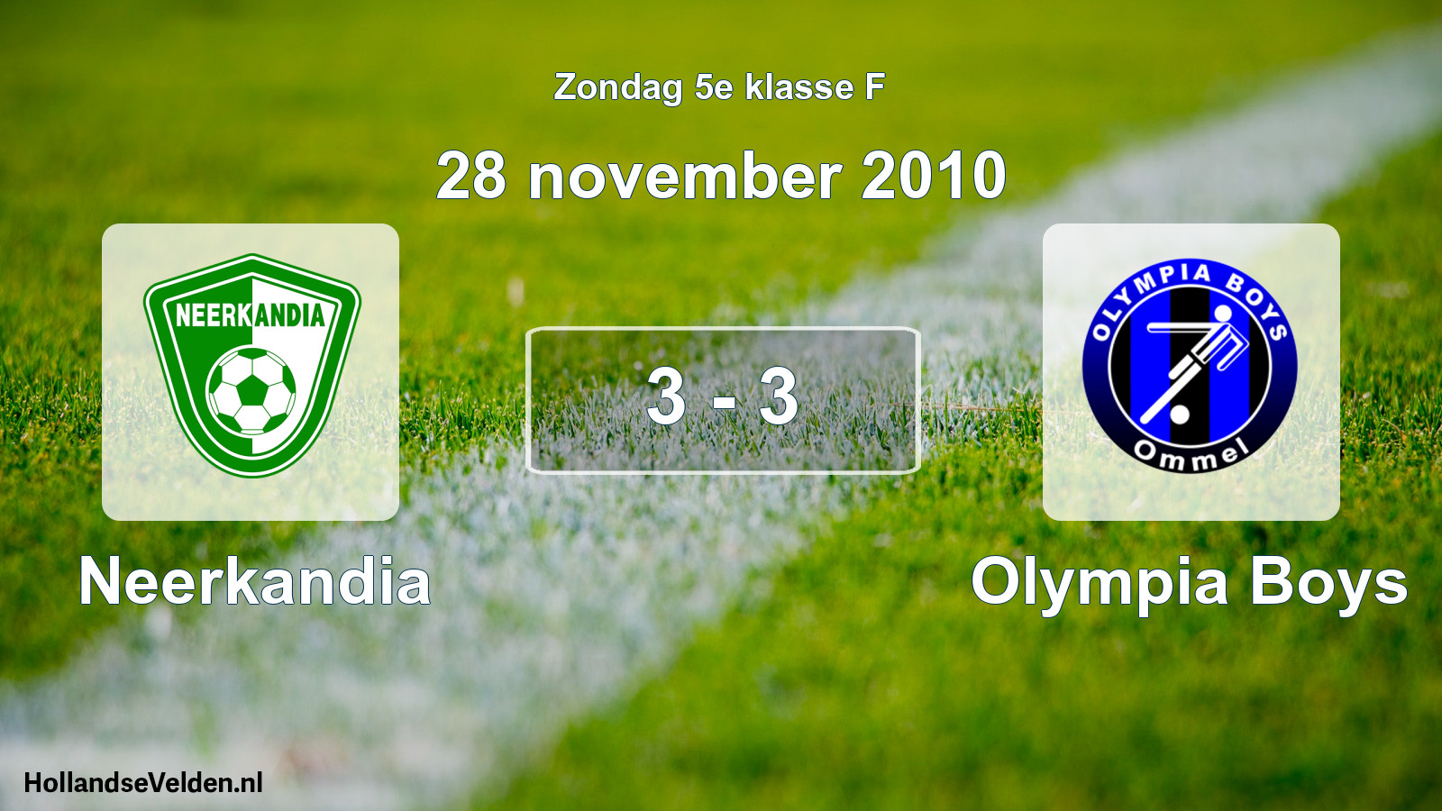 Total number of matches played: Neerkandia - Olympia Boys 3 - 3 (28 November 2010)