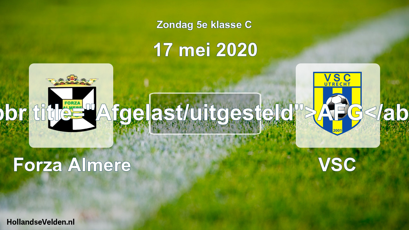 Scheduled Match: Forza Almere - VSC (17 May 2020)