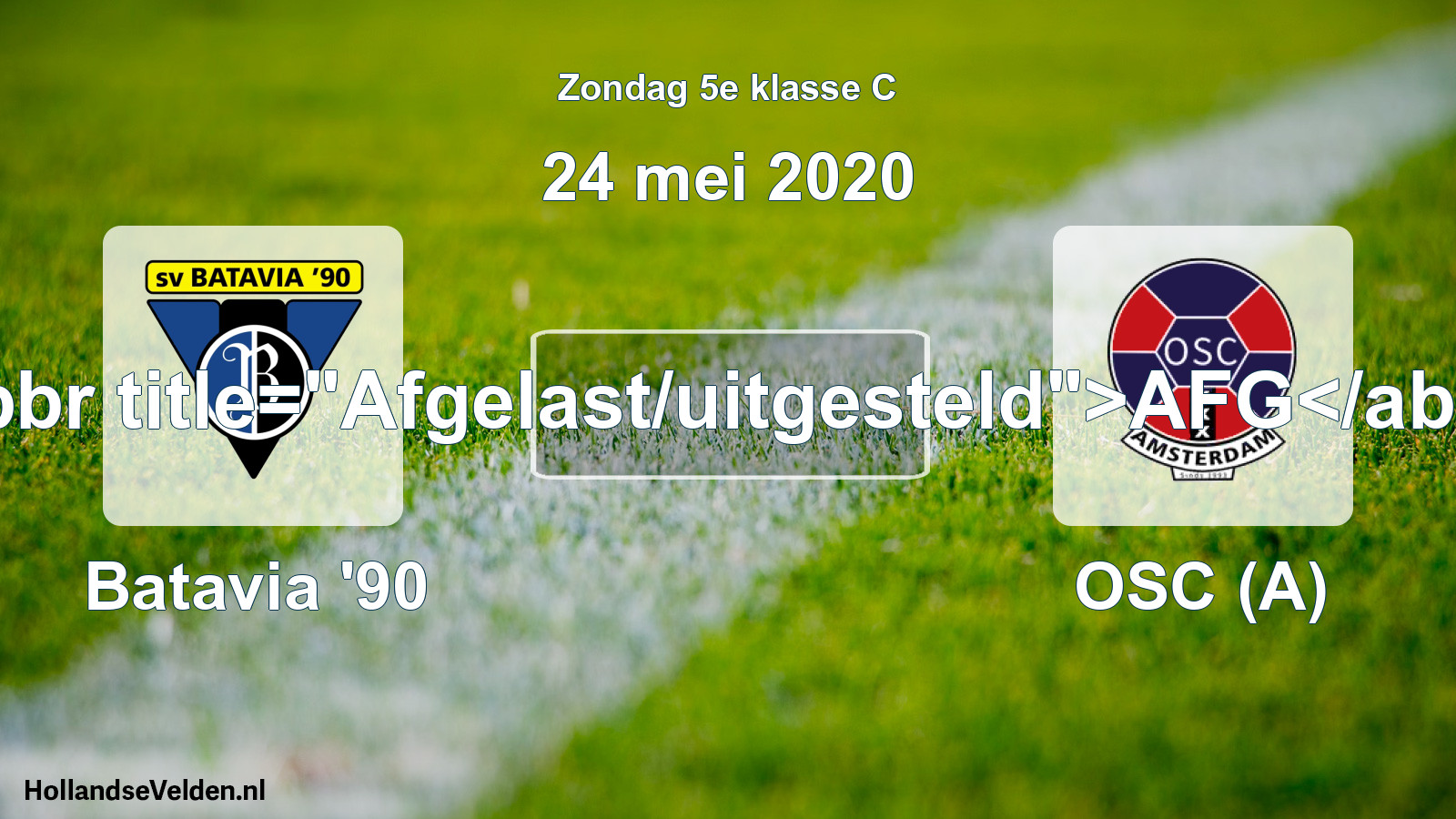 Scheduled Match: Batavia '90 - OSC (A) (24 May 2020)