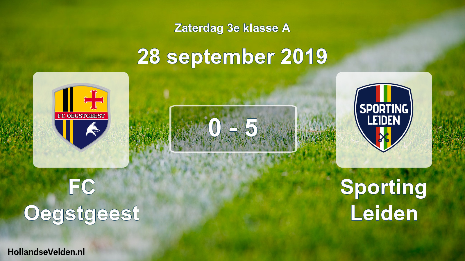 Total number of matches played: FC Oegstgeest - Sporting Leiden 0 - 5 (28 September 2019)