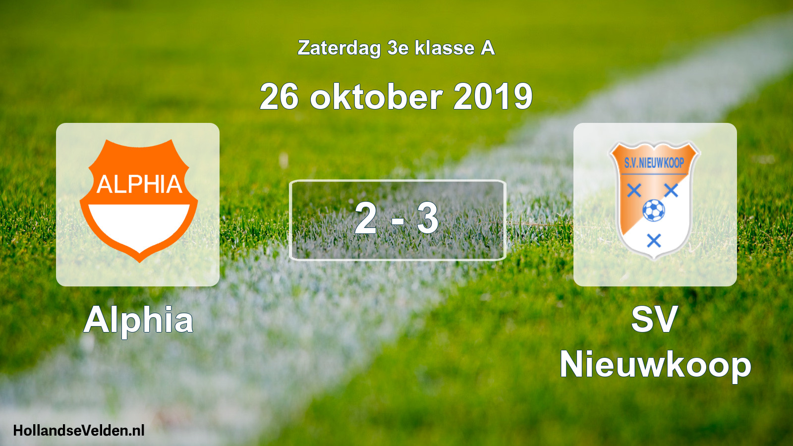 Total number of matches played: Alphia - SV Nieuwkoop 2 - 3 (26 October 2019)