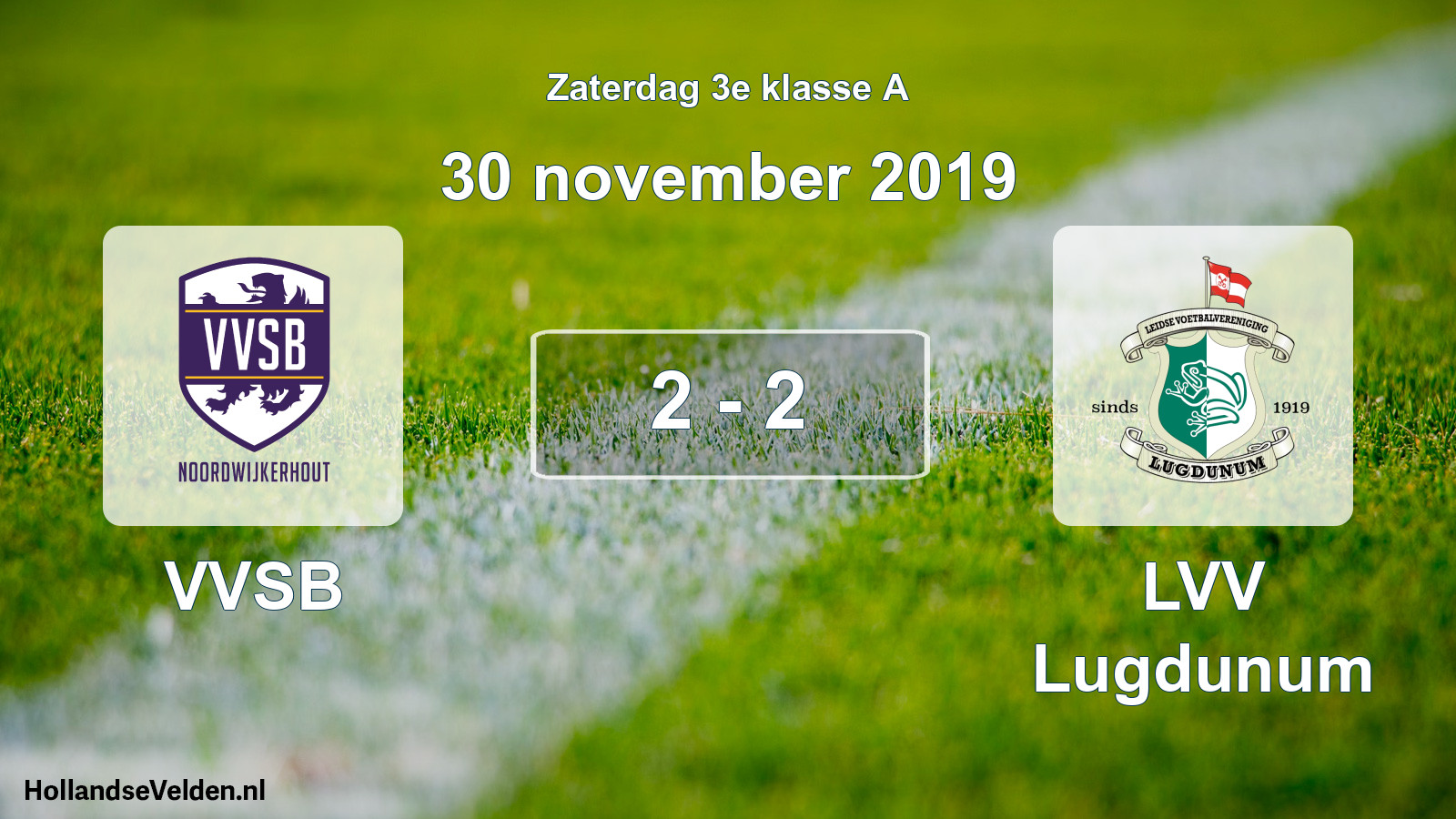 Gespeelde wedstrijd: VVSB - LVV Lugdunum 2 - 2 (30 november 2019)