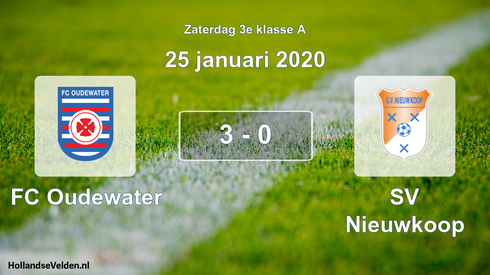 Total number of matches played: FC Oudewater - SV Nieuwkoop 3 - 0 (25 January 2020)