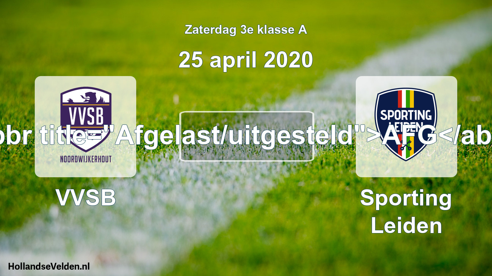 Scheduled Match: VVSB - Sporting Leiden (25 April 2020)