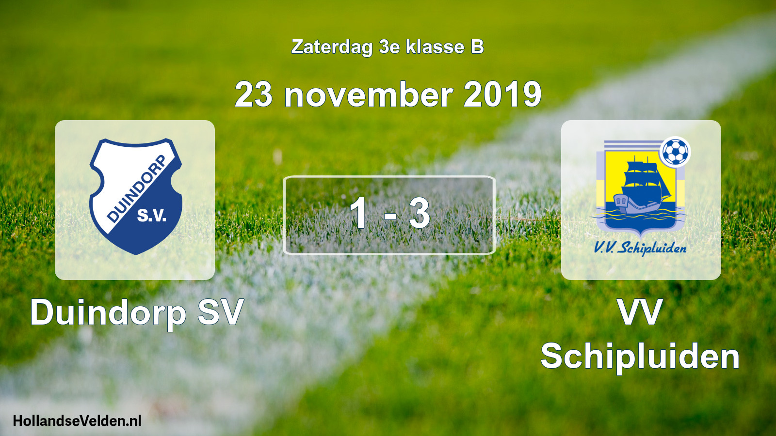Total number of matches played: Duindorp SV - VV Schipluiden 1 - 3 (23 November 2019)