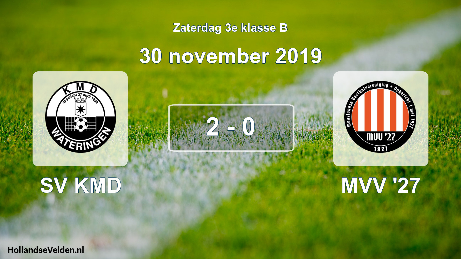 Total number of matches played: SV KMD - MVV '27 2 - 0 (30 November 2019)