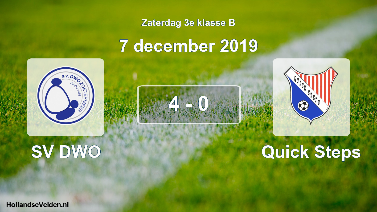 Total number of matches played: SV DWO - Quick Steps 4 - 0 (7 December 2019)