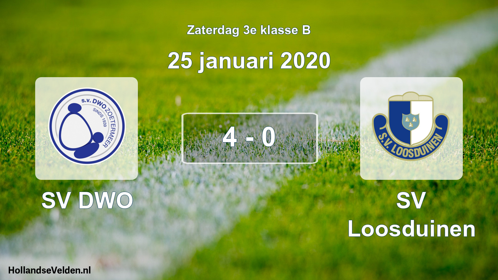 Total number of matches played: SV DWO - SV Loosduinen 4 - 0 (25 January 2020)