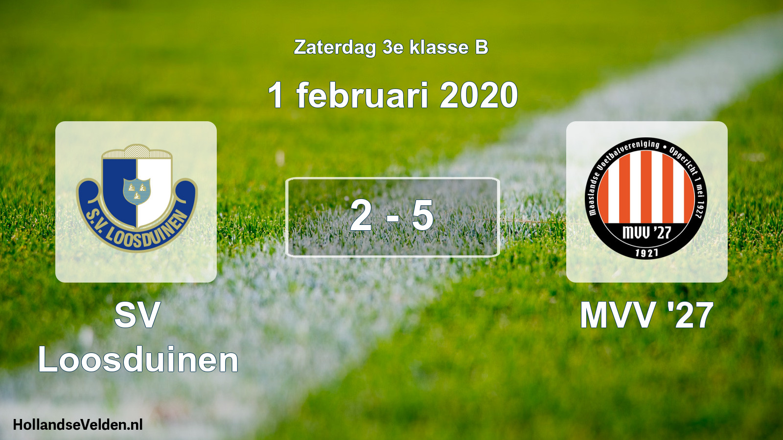 Total number of matches played: SV Loosduinen - MVV '27 2 - 5 (1 February 2020)