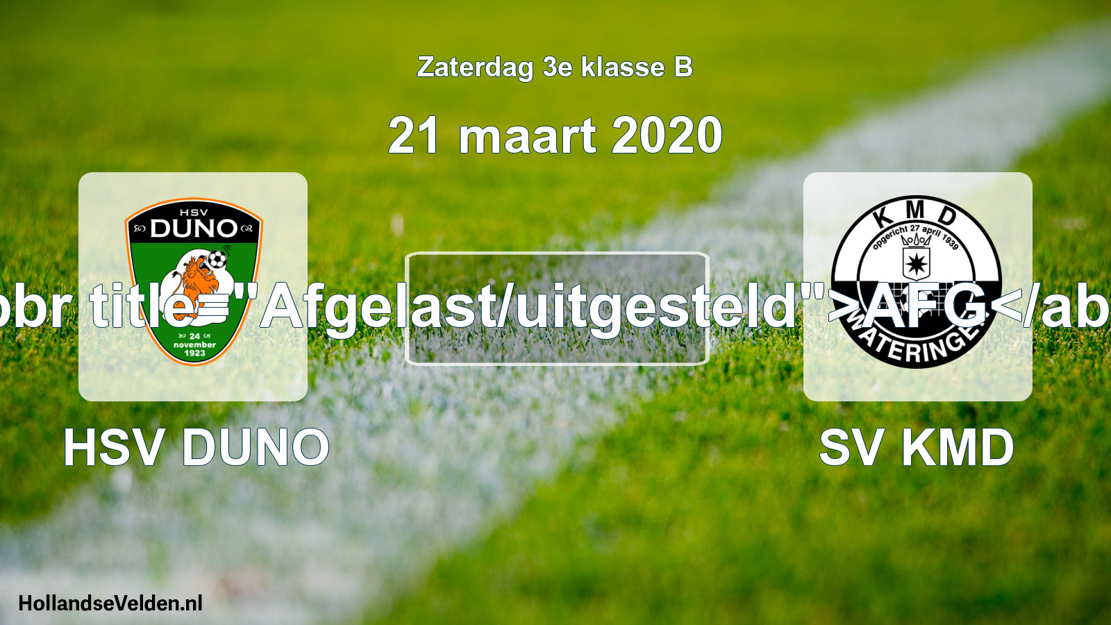 Scheduled Match: HSV DUNO - SV KMD (21 March 2020)