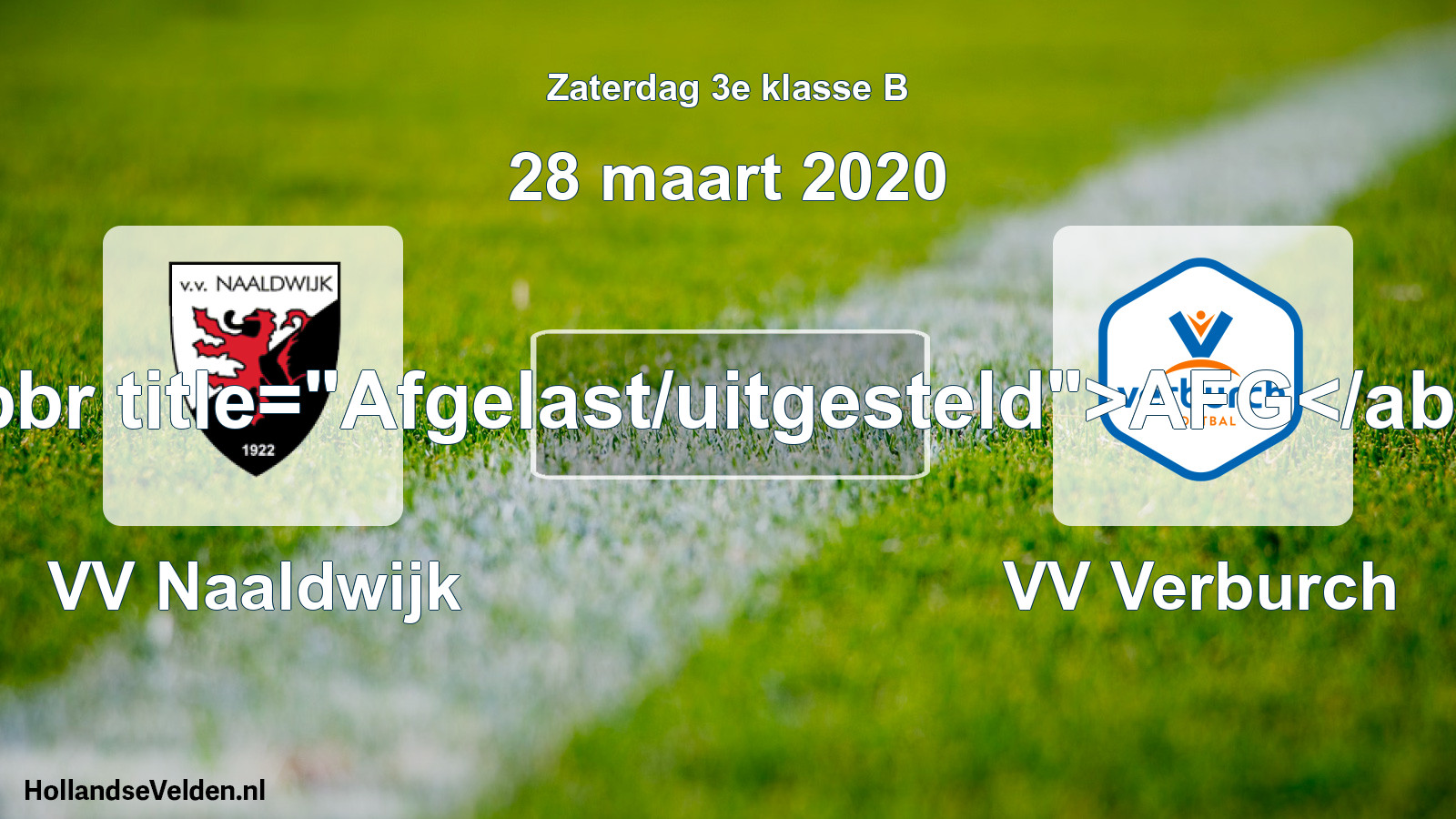 Scheduled Match: VV Naaldwijk - VV Verburch (28 March 2020)