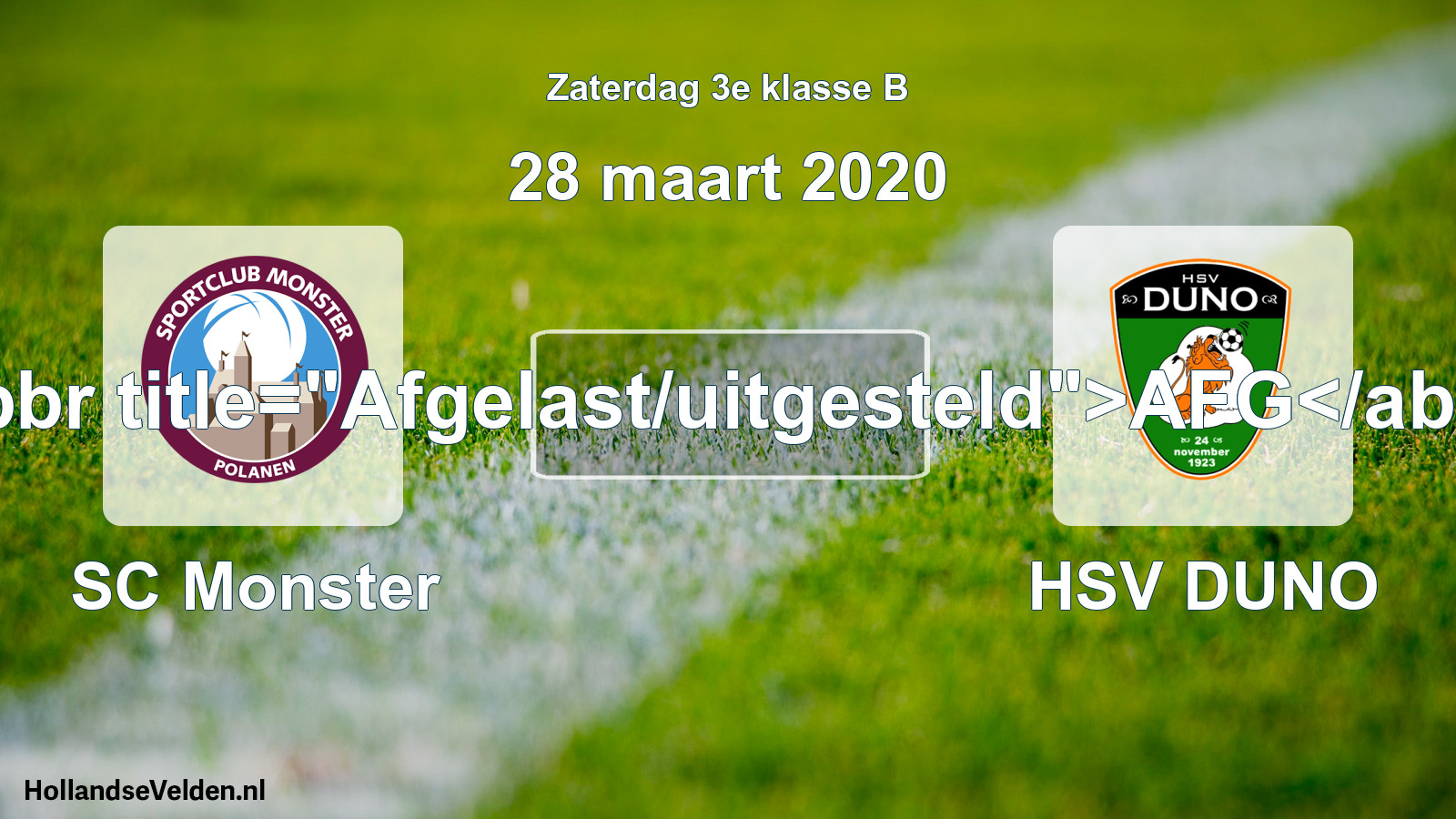 Scheduled Match: SC Monster - HSV DUNO (28 March 2020)