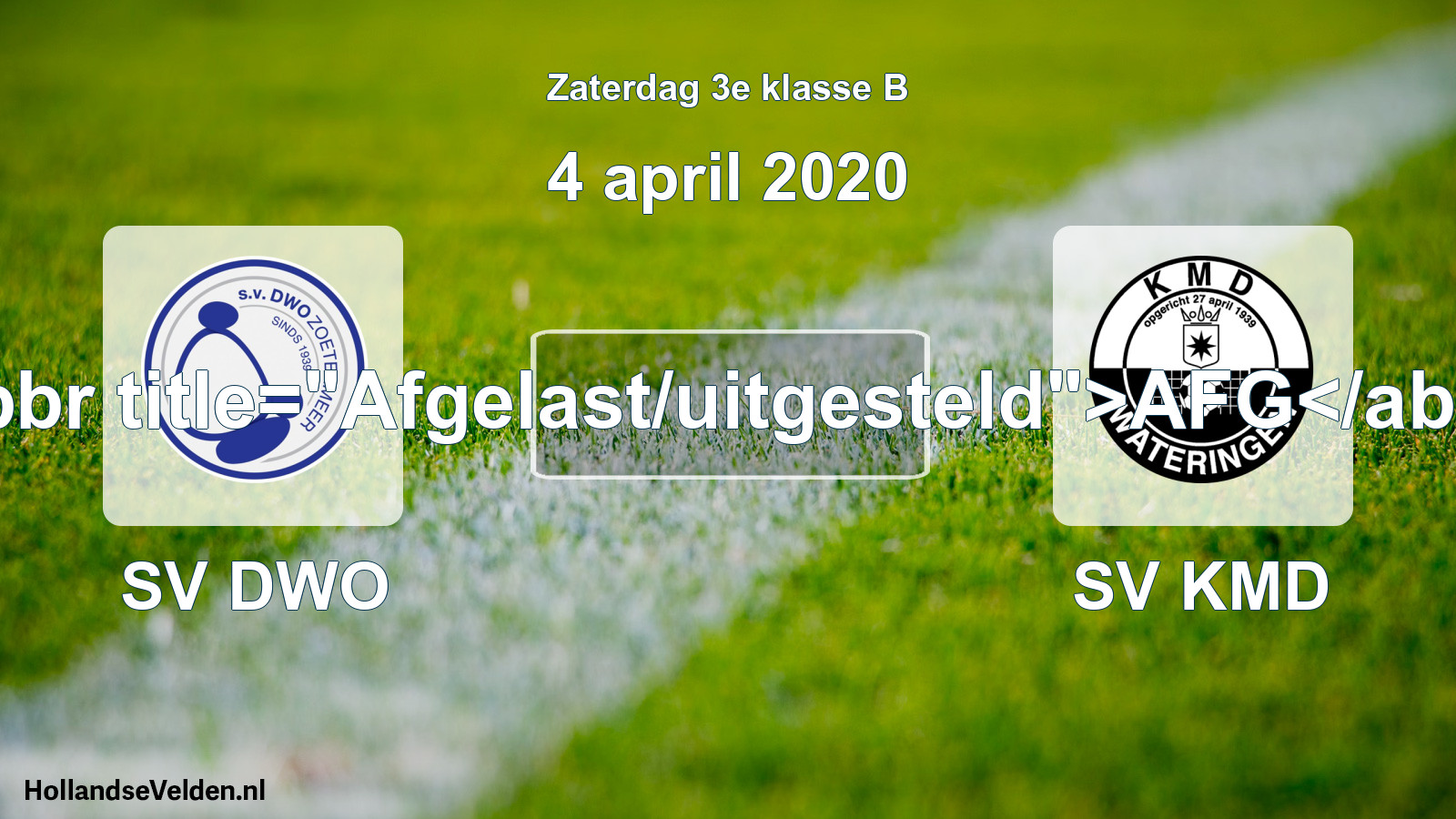 Scheduled Match: SV DWO - SV KMD (4 April 2020)