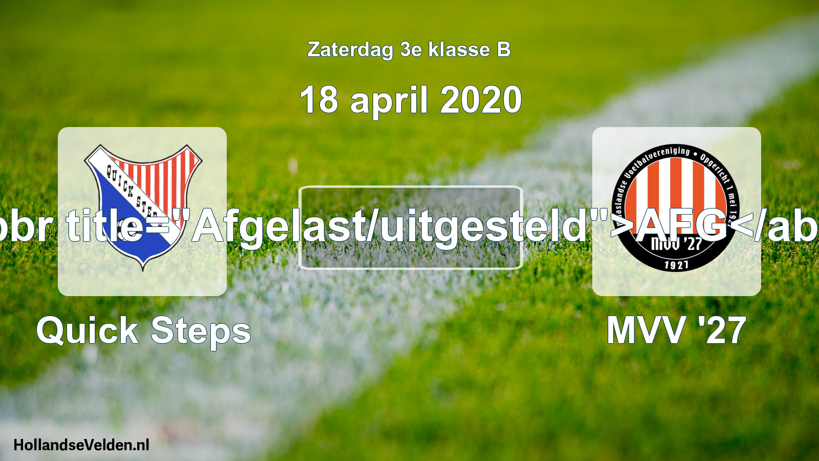 Scheduled Match: Quick Steps - MVV '27 (18 April 2020)