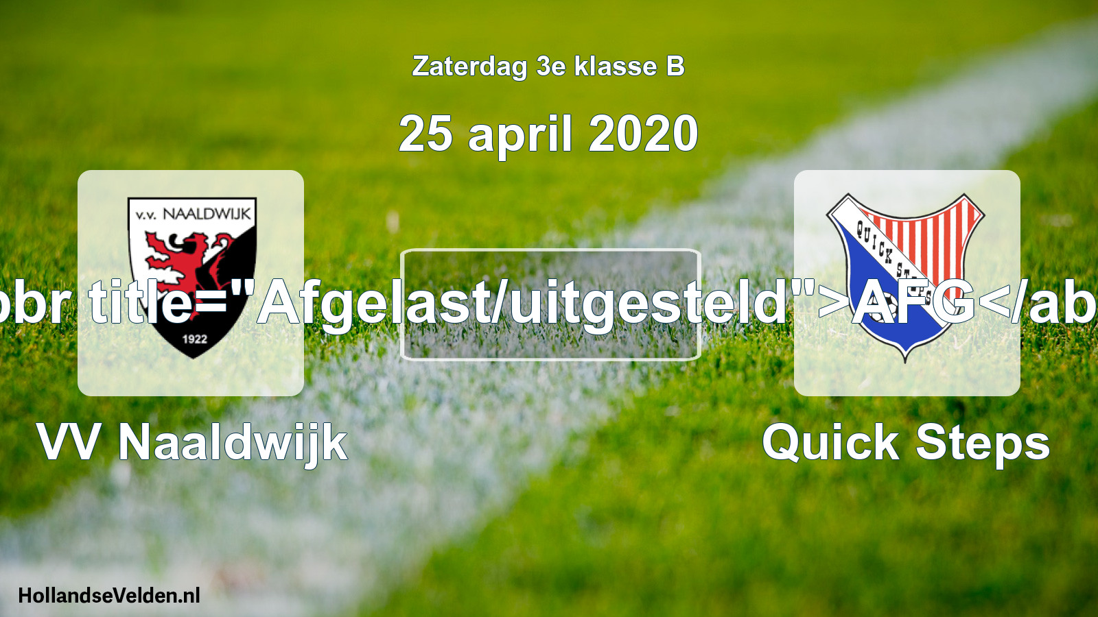 Scheduled Match: VV Naaldwijk - Quick Steps (25 April 2020)