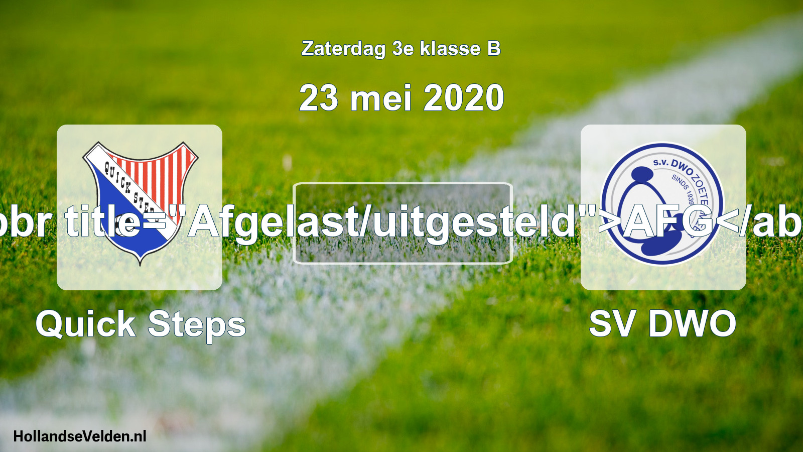 Scheduled Match: Quick Steps - SV DWO (23 May 2020)