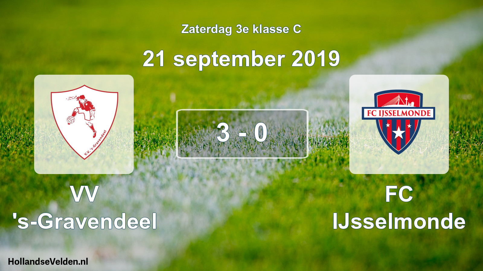 Total number of matches played: VV 's-Gravendeel - FC IJsselmonde 3 - 0 (21 September 2019)